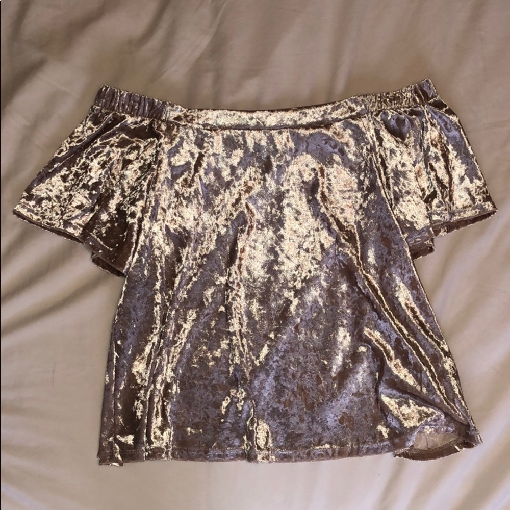 Velvet Tan Off-the-shoulder Top